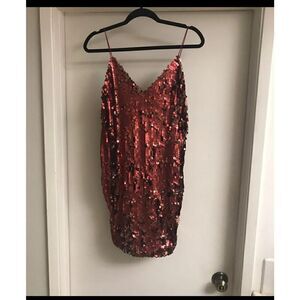 NWOT~Gorgeous Red Sequin Party Dress Sz Large
